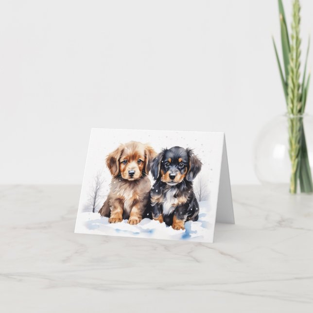 Cute Puppy Xmas Card (Front)