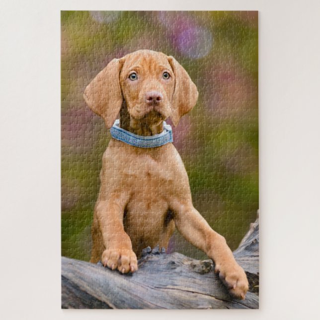 Cute puppyeyed Hungarian Vizsla Dog Puppy Photo Jigsaw Puzzle (Vertical)