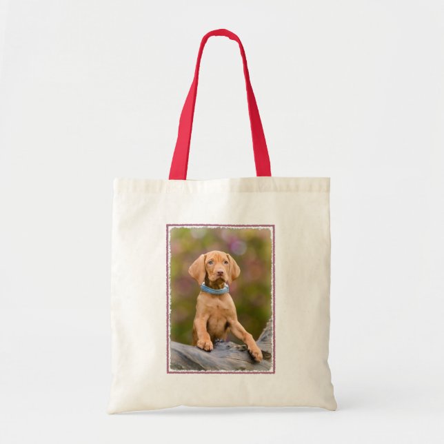 Cute puppyeyed Hungarian Vizsla Dog Puppy Photo - Tote Bag (Front)