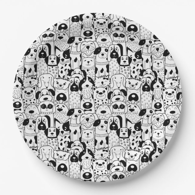Cute Pups Paper Plate (Front)