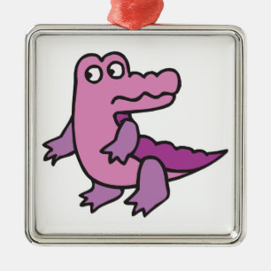 cute purple alligator metal tree decoration