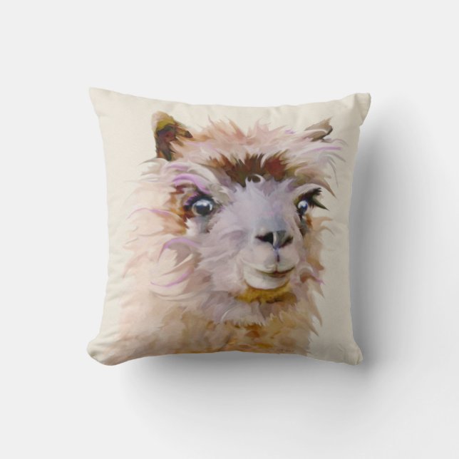 Cute purple alpaca cushion (Front)