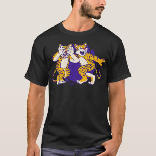 Cute Purple and Gold Tigers Dancing the Griddy Gri T-Shirt