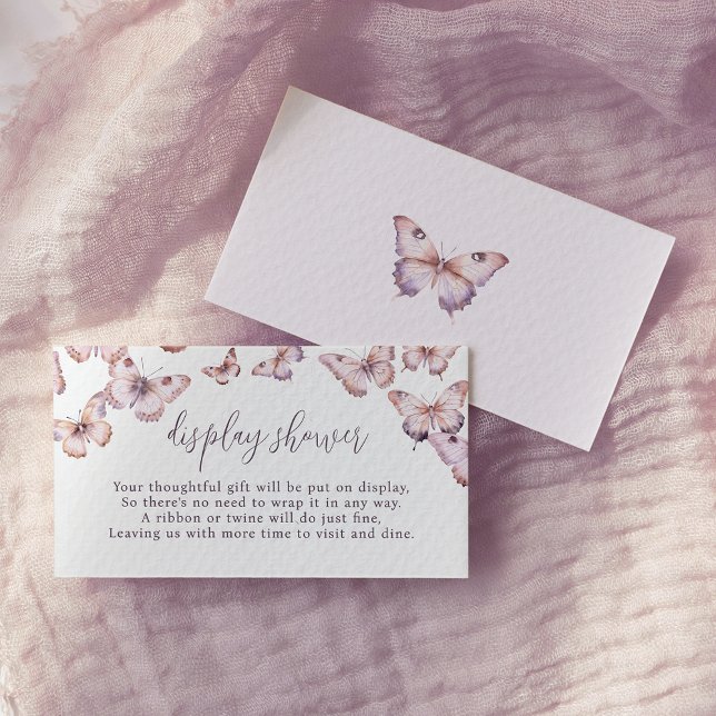 Cute Purple and Pink Butterfly Display Shower Enclosure Card (Creator Uploaded)