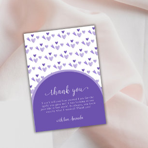 Cute Purple Arch Sweetheat Valentine Baby Shower  Thank You Card