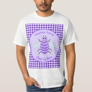 Cute Purple Baby Bee Dad To Be Custom T-Shirt