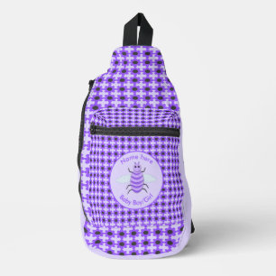 Cute Purple Baby Bee Gender Neutral Custom Sling Bag
