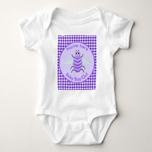 Cute Purple Baby Bee Neutral Custom Bodysuit