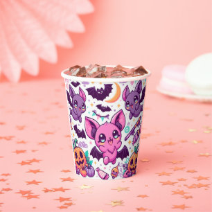 Cute purple bats halloween candy paper cups