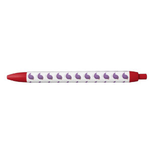 Cute Purple Bird Illustration Black Ink Pen