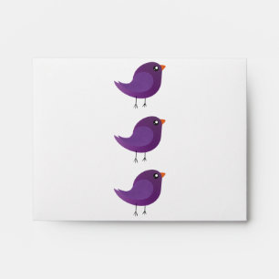 Cute Purple Bird Illustration Envelope