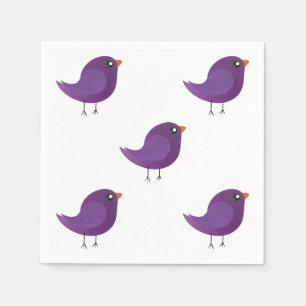 cute purple bird napkin
