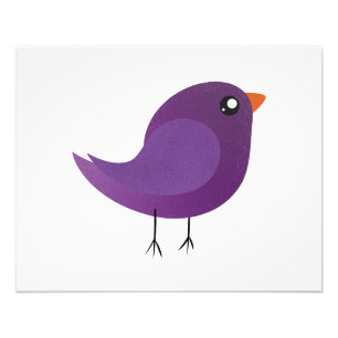 cute purple bird photo print