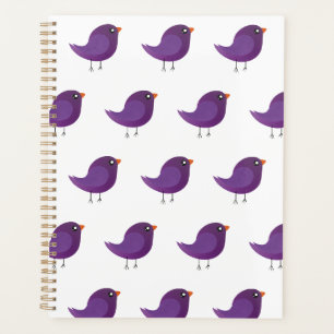 cute purple bird planner