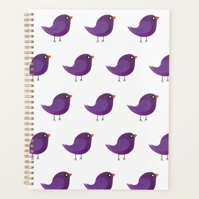 cute purple bird planner (Front)
