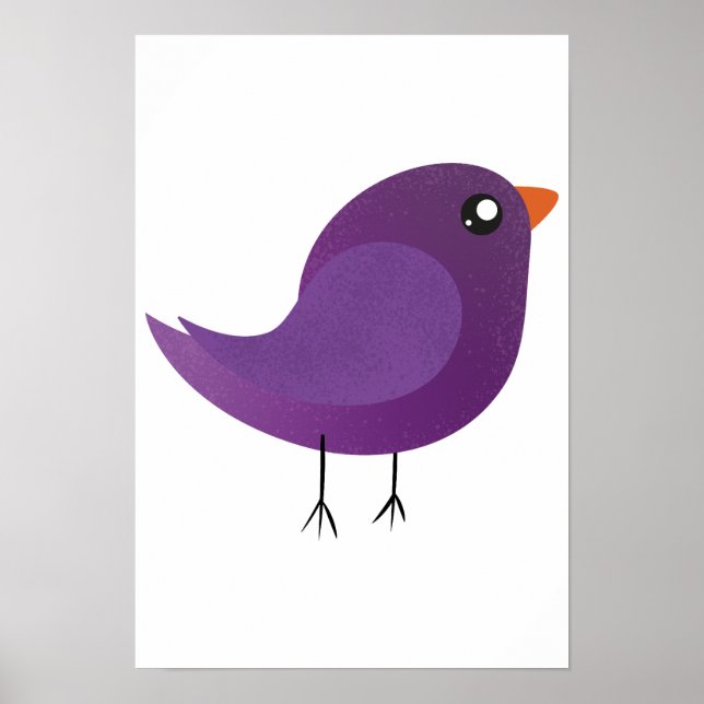 cute purple bird poster (Front)