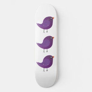 cute purple bird skateboard