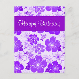 Cute purple Birthday Postcard