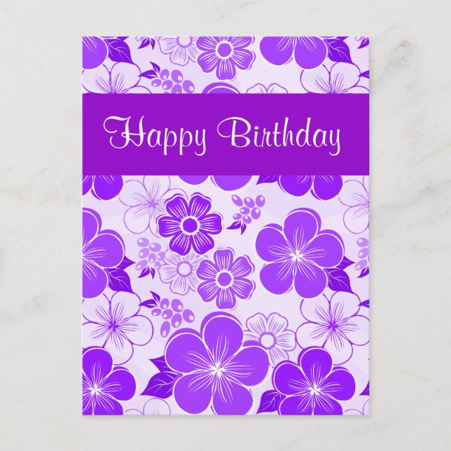 Cute purple Birthday Postcard (Front)