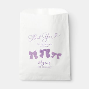Cute Purple Bows Birthday Party Favour Bag