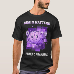 Cute purple brain alzheimer’s awareness T-Shirt