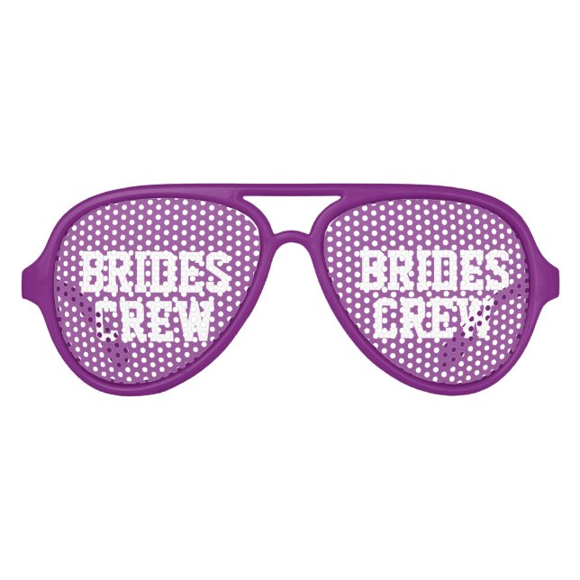 Cute purple brides crew bachelorette party shades (Front)