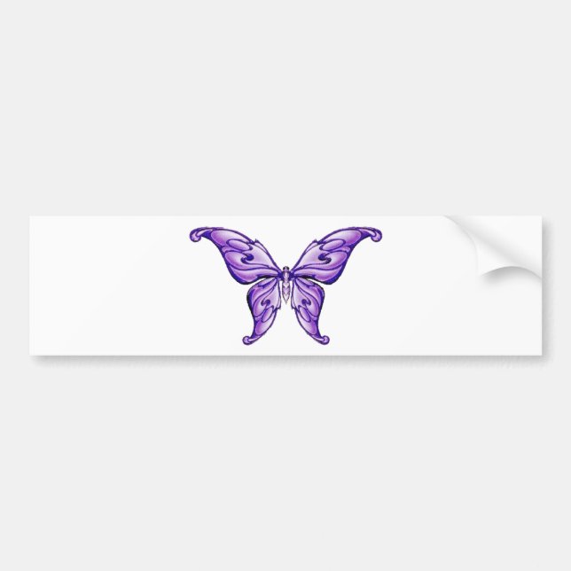 cute purple butterfly bumper sticker (Front)