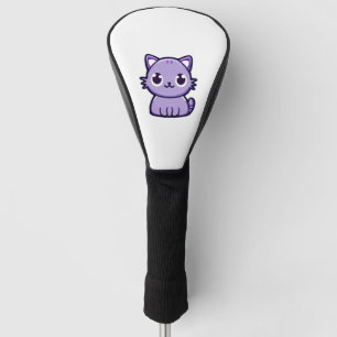 cute purple cat golf head cover
