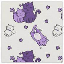 Cute Purple Cats on White Cheeky Witch® Cat Lovers