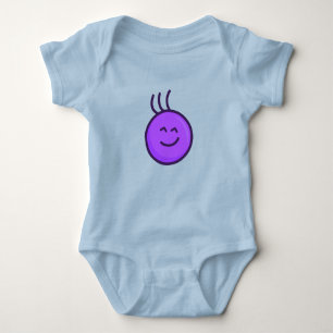 Cute purple character (optimist phrase) baby bodysuit