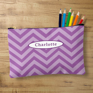 Cute Purple Chevron Modern Pencil Case Accessory Pouch