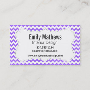 Cute Purple Chevron Pattern Business Card