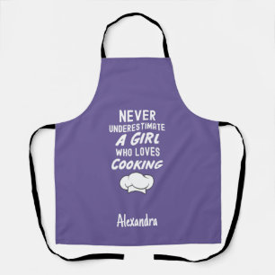 Cute Purple Cooking Gifts For Kids Baby Girls Cook Apron