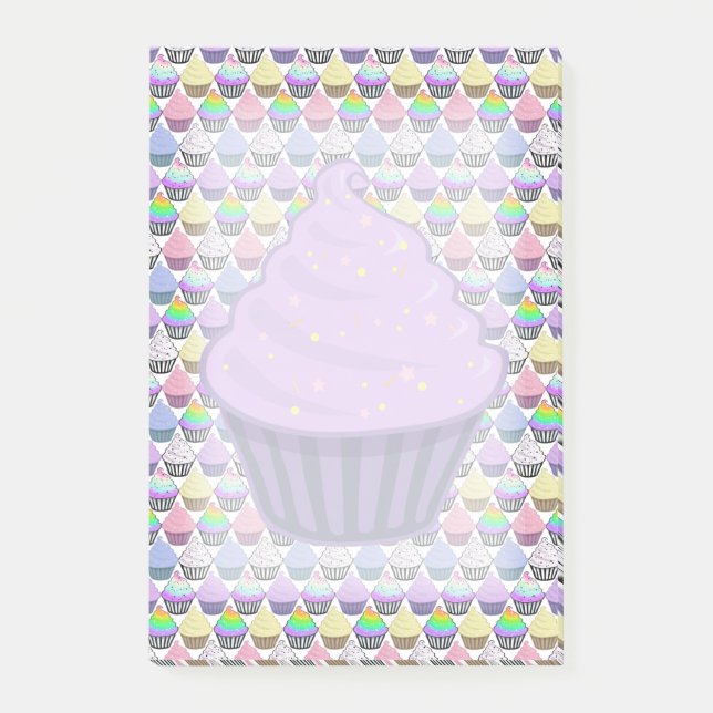 Cute Purple Cupcake Swirl Icing With Sprinkles Post-it Notes (Front)