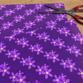 Cute Purple Daisy Flower Pattern Tissue Paper
