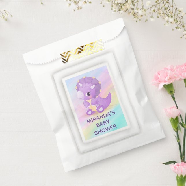 Cute Purple Dinosaur Baby Shower  Favour Bag (Sealed)