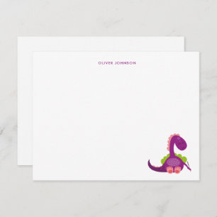 Cute purple Dinosaur Kids thank you 