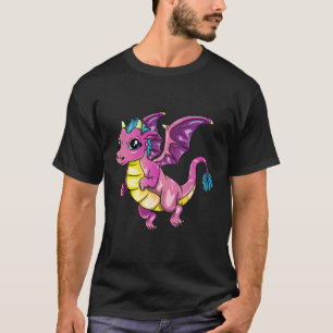 Cute Purple Dragon For Girls Kids T-Shirt