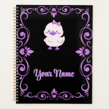 Cute Purple Duckling Hair Bow Ornate Frame