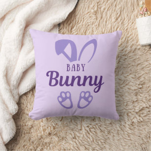 Cute Purple Easter Baby Bunny Rabbit Baby Cushion
