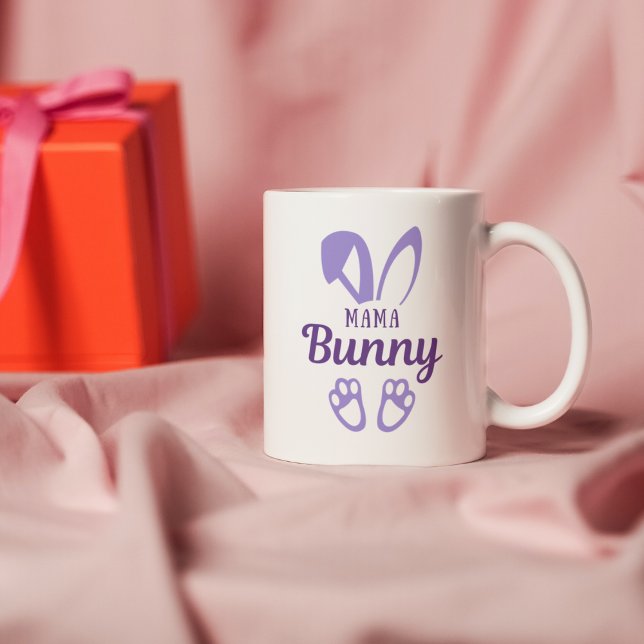 Cute Purple Easter Mama Bunny Rabbit Ears Coffee Mug (Creator Uploaded)