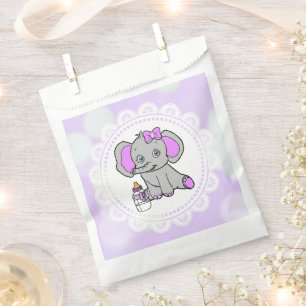 Cute Purple Elephant Favour Bag