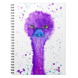 Cute purple emu notebook