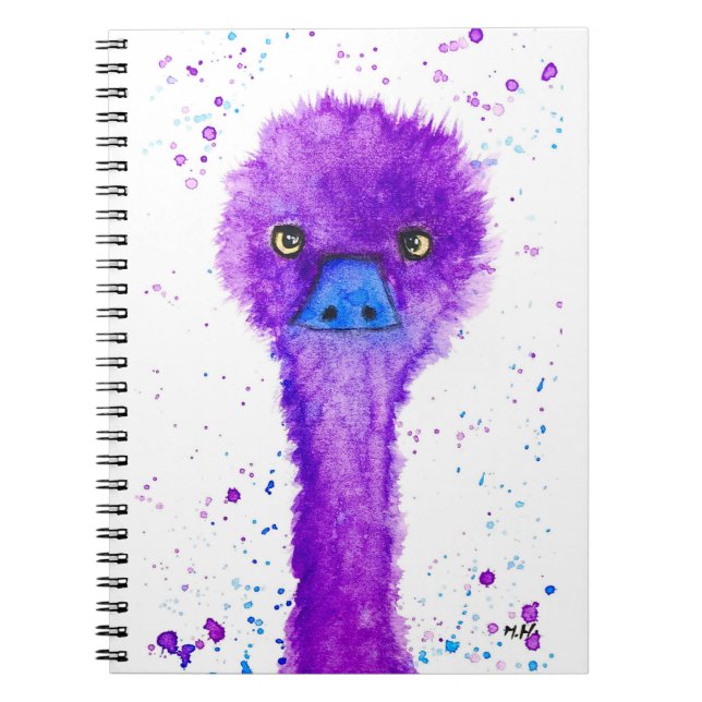 Cute purple emu notebook (Front)