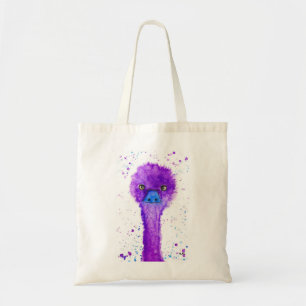 Cute purple emu tote bag