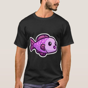 Cute Purple Fish Floating T-Shirt