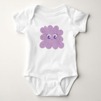Cute Purple Flower Face Fun Cartoon Baby Design Bodysuit