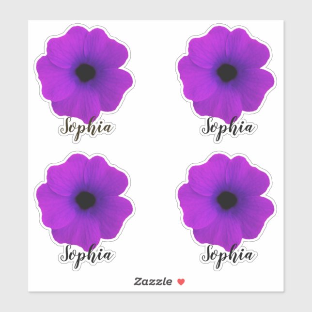 Cute Purple Flower Modern Script Name (Sheet)