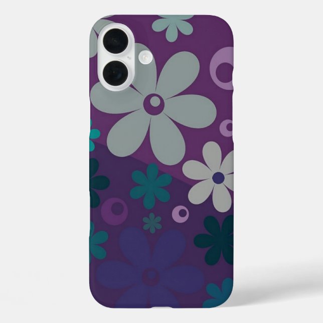 Cute Purple Flower Pattern Case-Mate iPhone Case (Back)