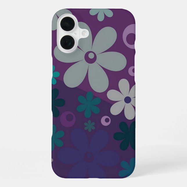 Cute Purple Flower Pattern iPhone Case (Back)